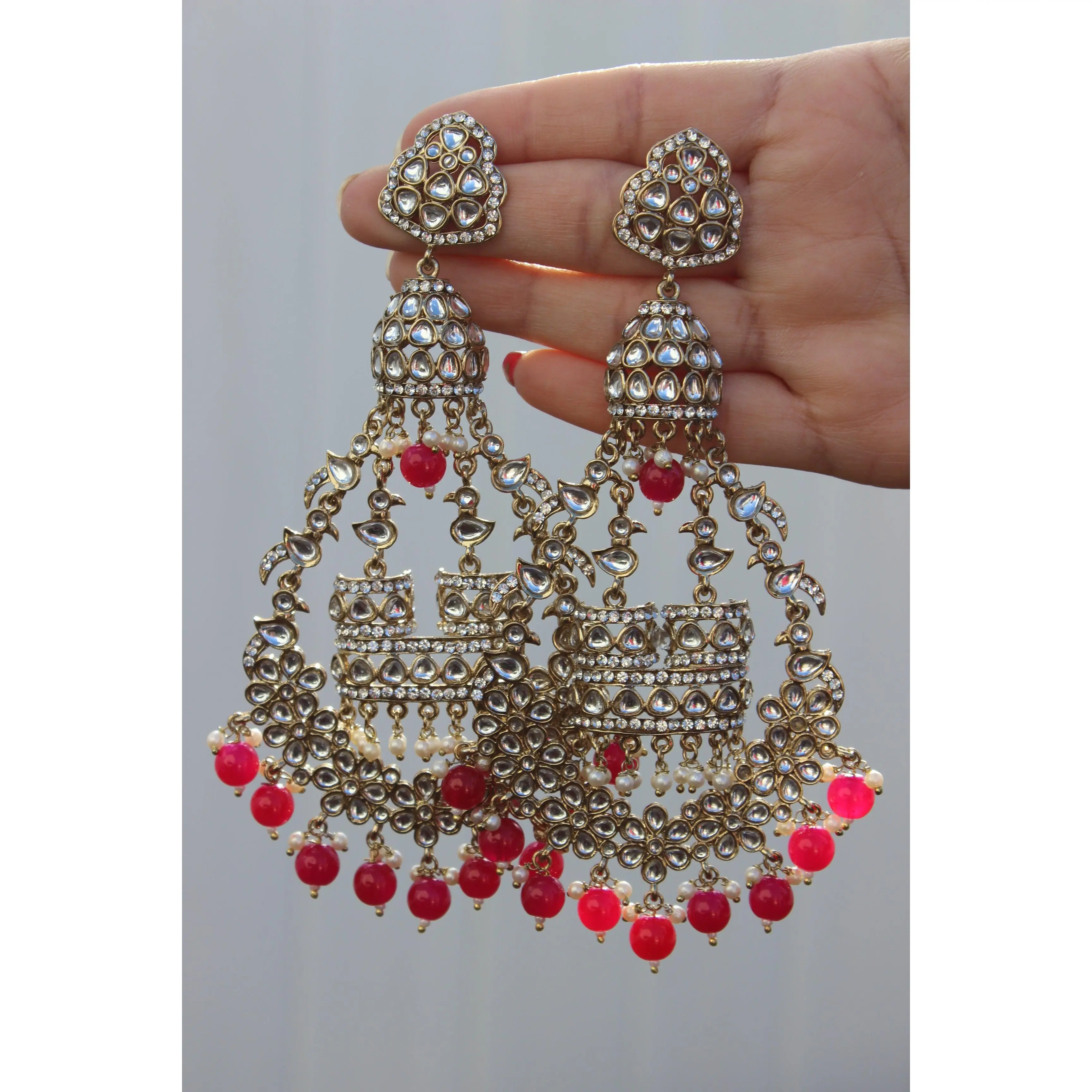 Kundan Lightweight Chaand Bali Earrings