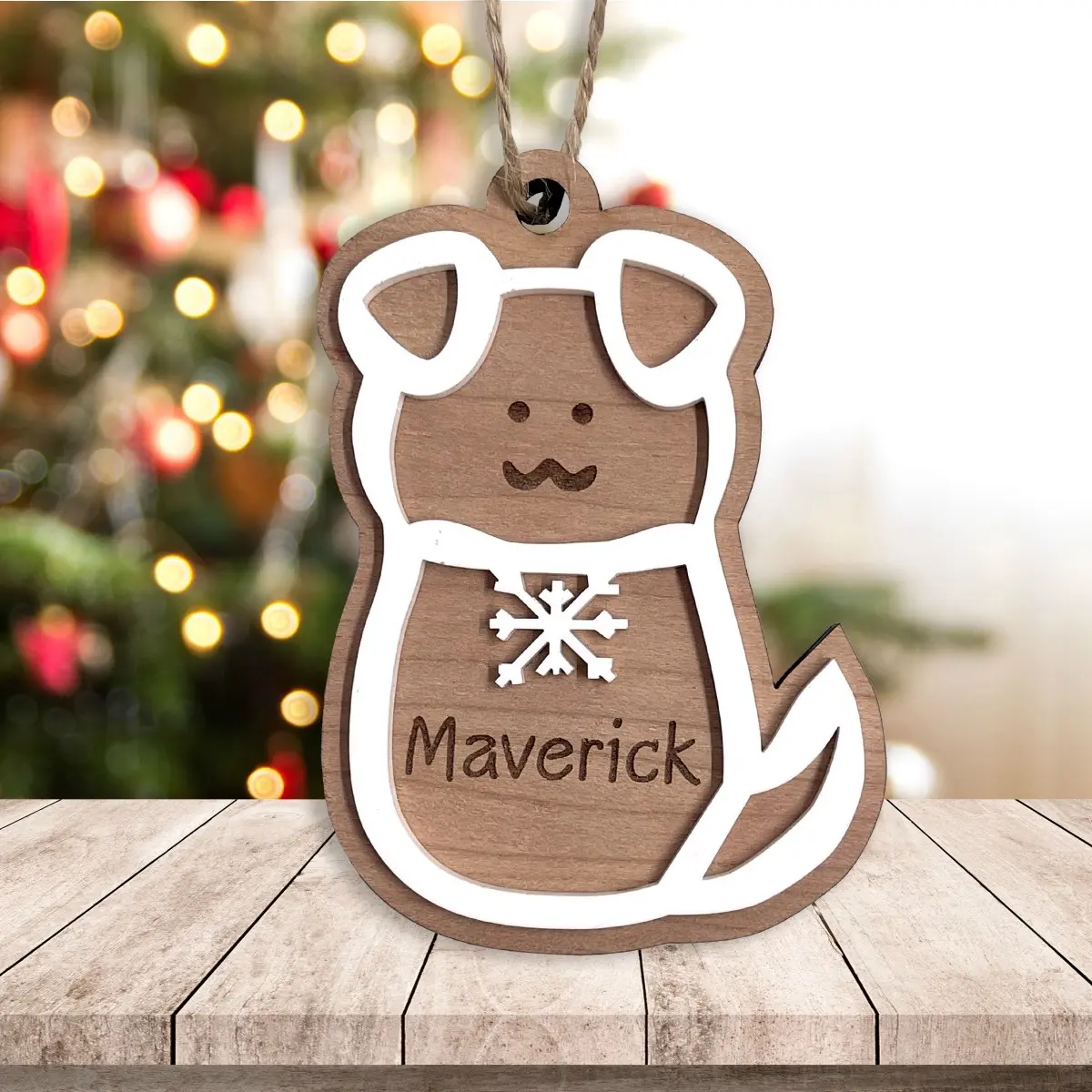 Custom Gingerbread Dog Christmas Tree Ornament