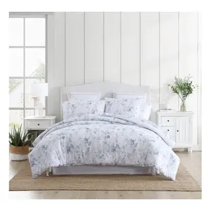 Laura Ashley Be linda Blue King Comforter Sham Set