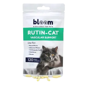 Bloom Rutin-Cat Vascular Support for Cats 120 Capsules 150mg Rutin for Pleural Abdominal Effusion Chylothorax Fibrosis