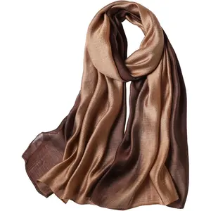 Women Gradient Scarf Stripe Long Shawls and Wraps Lightweight Solid Pashmina for Spring Summer and Fall