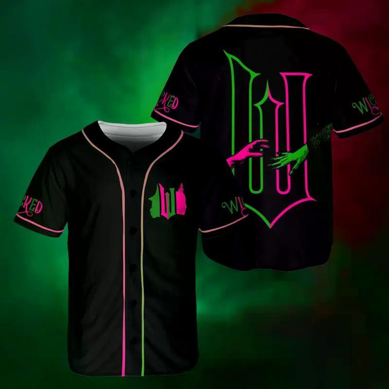 Wicked Baseball Jersey, Musical Movie Jersey Shirt, Pink Goes Good With Green Baseball Shirt, Changed For Good Shirt, Wicked Fan Shirt