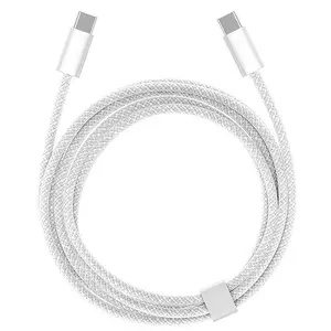 60W Nylon Braided USB C to USB C Fast Charging Data Cable, Compatible with iPhone 16/15 Samsung Galaxy S22/s21 Ultra, 3A USB-C Charger Cord