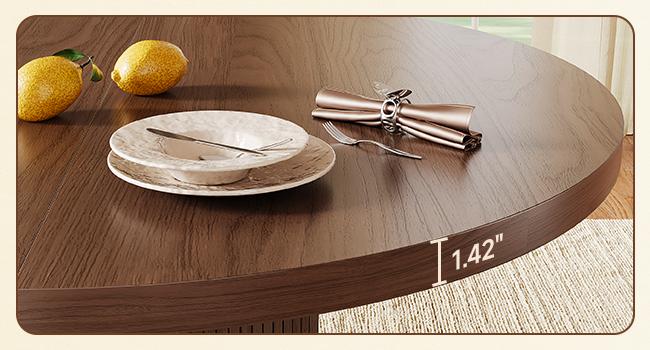 【BackToSchool】ONBRILL 41-78 Inch Extendable Dining Table for 4-8, Gorgeous Fluted Expandable Kitchen Table with Storage, 2 Leaf, Mid Century Modern Oval Dinner Tables for Dining Room, Kitchen, Living Room BackToSchool