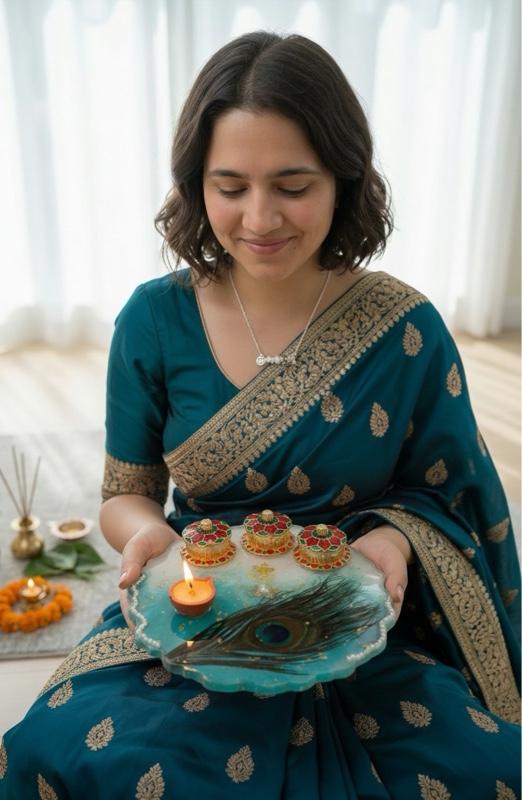 Resin Pooja Platter | Resin Tilak Thali