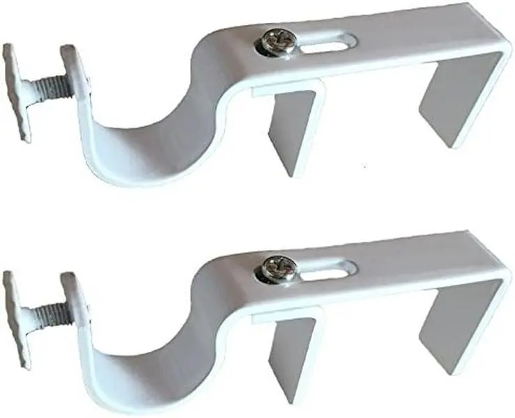 NoNo Bracket - No Drill Curtain Rod Bracket Attachment over Blinds (White) NoNo Bracket - No Drill Curtain Rod Bracket Attachment over Blinds (White)