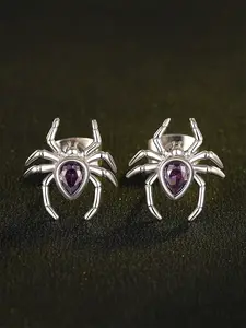 Fashionable Artificial Zircon Spider Earrings for Women, Anniversary Wedding Party Jewelry Gift, Casual Style All Seasons Accessory