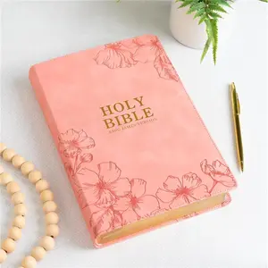 STANDARD GOODS KJV Holy Bible, Giant Print with Cross-References, Soft Pink LeatherTouch with Floral Cover Design, Thumb Index, Ribbon Marker, Red Letter, Full-Color Maps, Easy-to-Read MCM Type, King James Version
