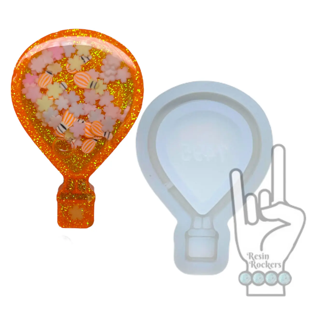 Hot Air Balloon Shaker Badge Reel or Phone Grip Shaker Mold