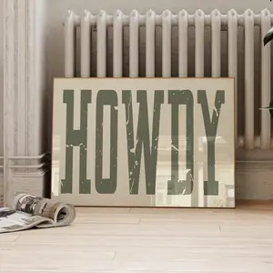 Howdy Typography Art Print, Modern Western Wall Art, Rustic Southwestern Decor, Retro Howdy Poster, Southern Home
