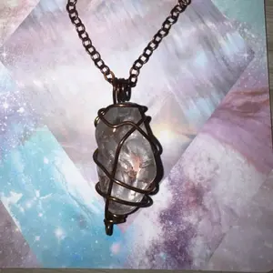 Clear Quartz Copper Wired Pendant 2.5 inch - Handmade Fashionable Crystal Necklace - Unique Handcrafted Jewelry