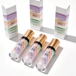 3 In 1Primer for Face Before Makeup,Sunscreen Isolation Cream, SPF 50, One Step Color Corrector Face Primer, Blurs Imperfections Oil Control & Moisturizing Skin Tone Correcting,Radiance Skin,summerwins