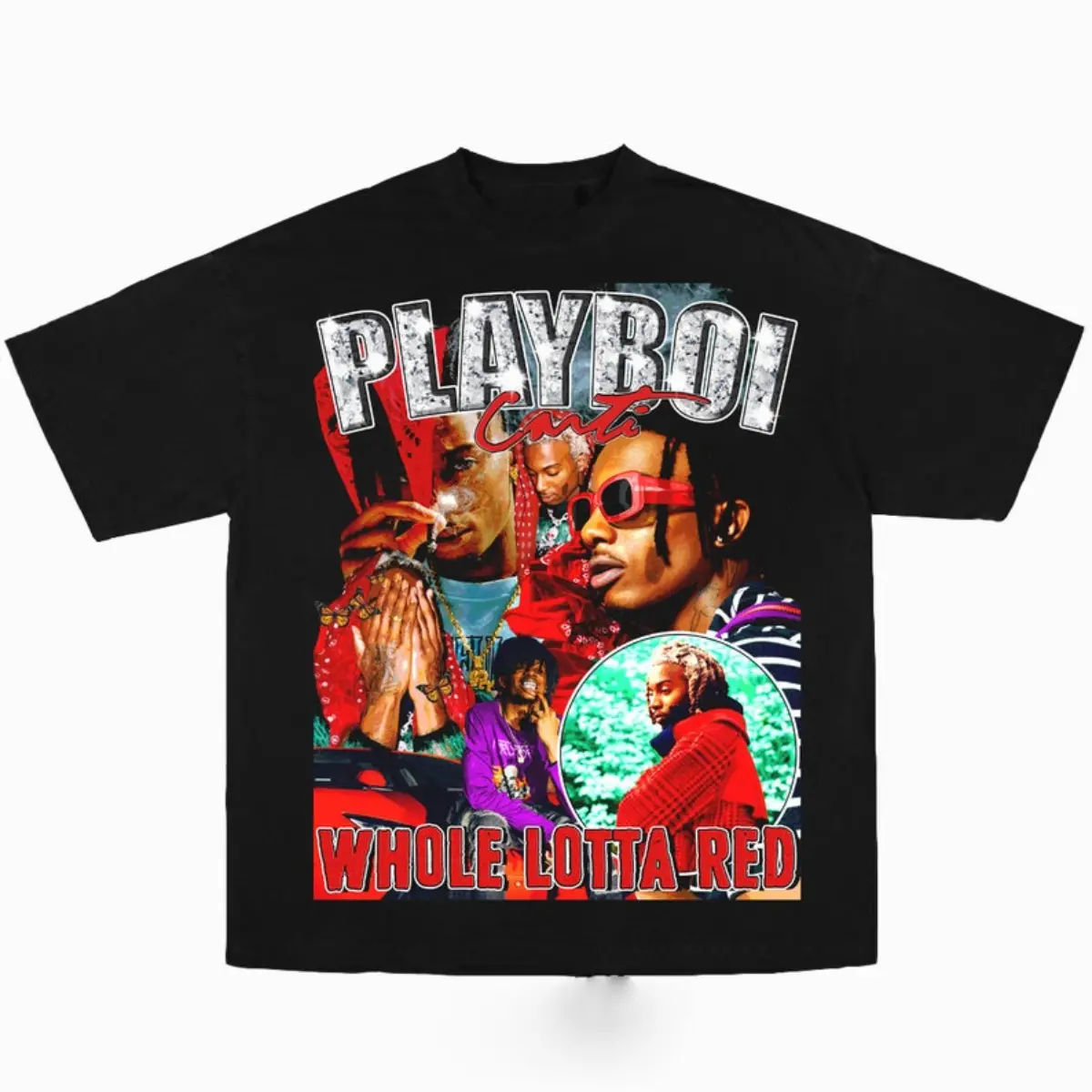 Playboi Carti Cash Whole Lotta Red Rap Shirt, Big Face Head Vintage Style Graphic Hip Hop T-shirt, Street Style, High Quality, Great Gift For Friend, Many Colors Size S To XL, Tiktok Shop Menswear Top