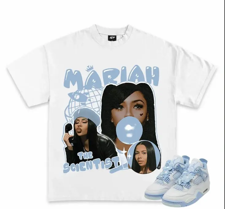 Mariah ST Graphic T-Shirts To Match Sneakers AJ4 Aluminum Cotton Menswear