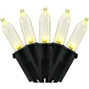 200 Warm White LED Christmas Lights, 66  Black Wire UL Certified Commercial Grade Holiday String Light Set