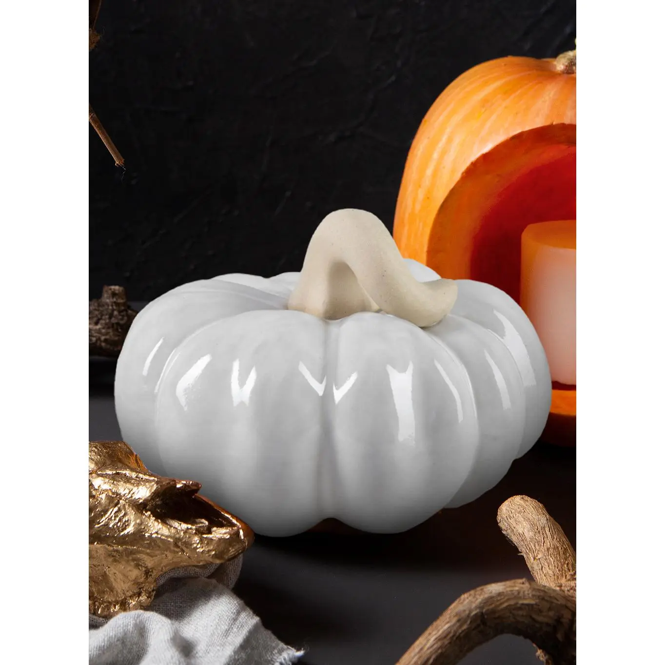 White Ceramic Pumpkin Collection