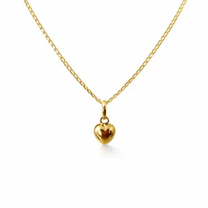 10k Gold 2mm Flat Curb Chain + charm 18"