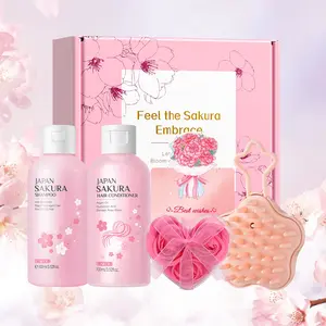 LAIKOU Japan Sakura Shampoo and Hair Conditioner Set, Hydrating & Smoothing Hair Care Kit,Gentle Cleansing