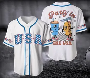Retro Party in the USA Jersey, 4th of July Jersey, Retro funny fourth Jersey, Patriotic Baseball Jersey, Baseball USA Team Shirt, 4th of July Jersey