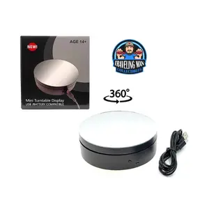 Mini Turntable Display 4.75” - Mirror top - USB/Battery compatible Usb
