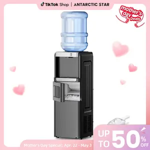 Antarctic Star 3-in-1 Hot and Cold Water Cooler Chiller System Dispenser with Built-in Ice Maker, for 3 to 5 Gallon Bottle Water Dispenser，with Child Safety Lock，Black tiktokshopspringglowup