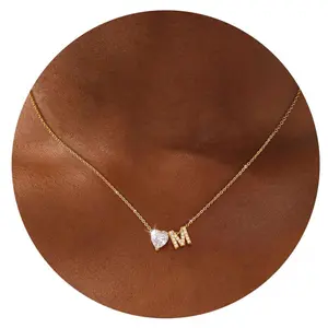 Best Selling Fashion Heart 26 Letter Pendant Adjustable Necklace Temperament Elegant Ladies Necklace Gift Elegant Y2K Style, Ideal for Anniversaries, Valentine's Day, Wedding Jewelry Gifts, Couples Jewelry, Wedding Jewelry, Elegant Jewelry