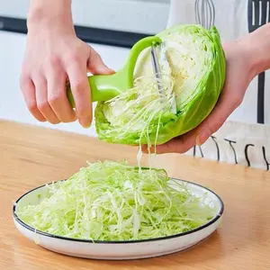 Green Cabbage Shredder - Stainless Steel Vegetable Cutter & Slicer, Compact Design, Multi-Purpose Tool for Cabbage, Potatoes, and More Kitchen Utensils