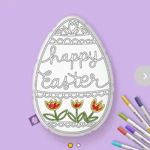 Happy Easter Egg Coloring Pillow