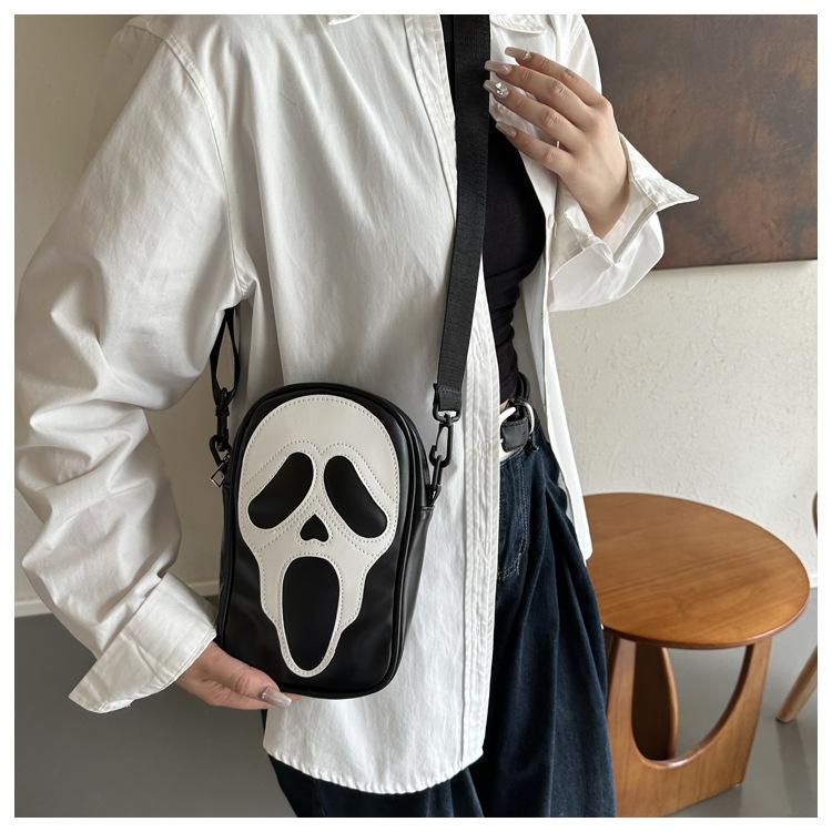 New Halloween Skull Bag | Cute Ghost Crossbody for Women | Quirky Shoulder Phone Bag | Christmas Mini Square Purse | Spooky Trendy Aesthetic
