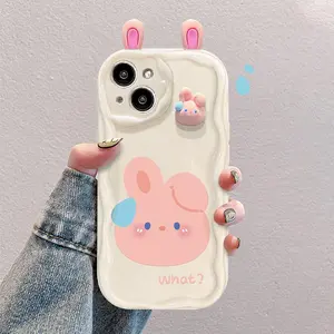 DIY doll rabbit, bear, frog super cute suitable for【iPhone and Galaxy】model mobile phone case DIY soft case - 975