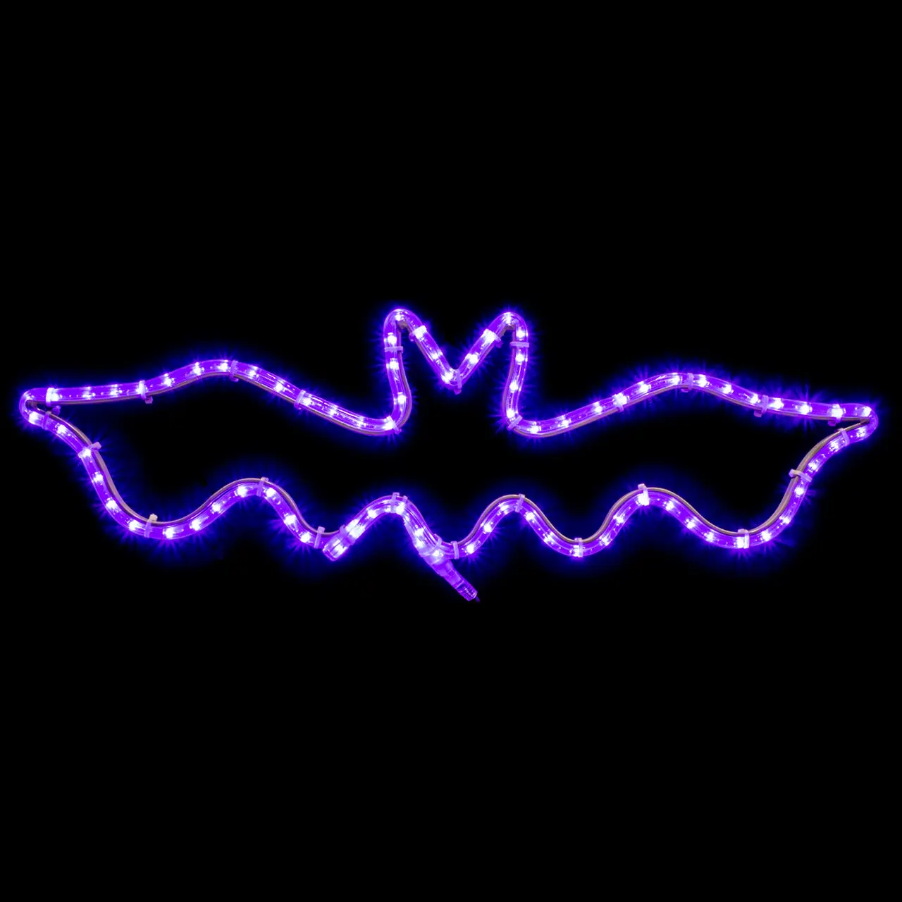 Brilliant Brand Lighting LED Rope Light Halloween Scary Bat Decoration - Lighted Sign - Purple - 32 Inch