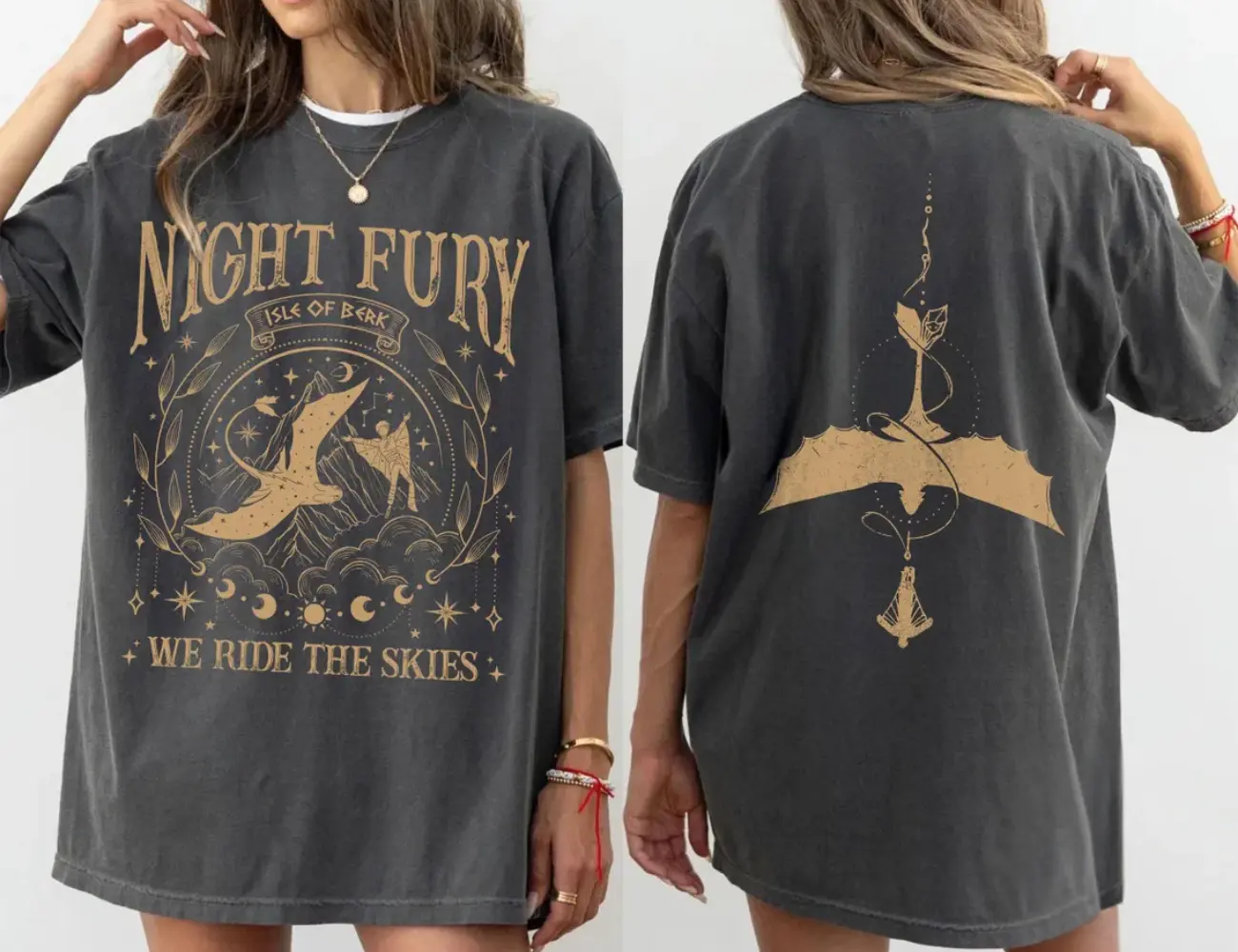 [Comfort Color] Night Fury Dragon Two-Sided Shirt, How To Train Dragon Gift, Gift For Dragonn Lovers