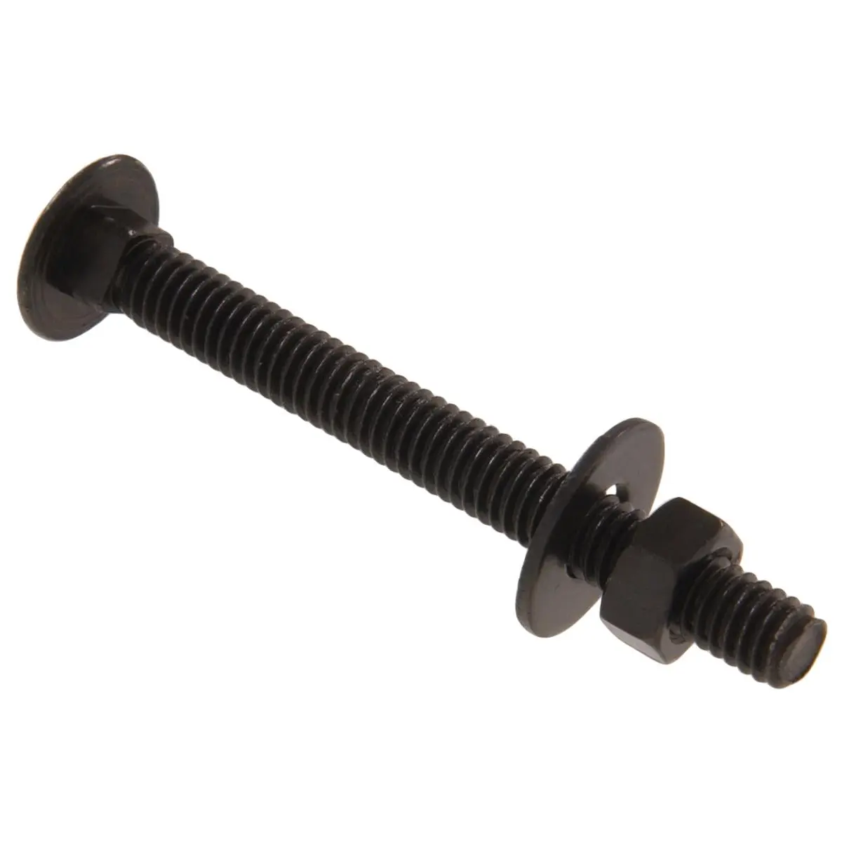Carded - Gate Fastener Carriage Bolts, Black - 0.312 x 3 in.
