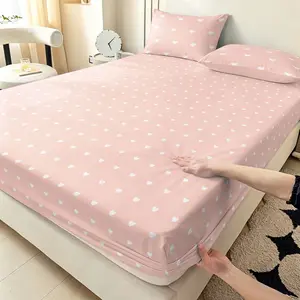 3pc Printed Fitted Sheet Set, Bed Sheet Sets, including 1 fitted sheet and 2 pillowcases, suitable for single and king/queen beds, a suitable holiday gift for friends, suitable for bedrooms, dormitories, and hotels