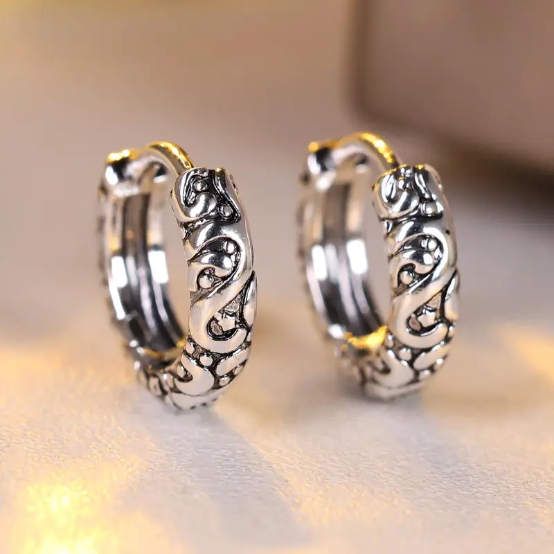 Vintage Style Hoop Earrings, High Quality Earrings, Fashionable Jewelry for Women & Men for Party, Daily Decor, Trendy All-match & Exquisite Jewelry for Birthday Gift, Vintage Appeal, Hoop Shape Earrings, Earrings Hoops
