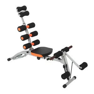 Multi-Functional Ab Bench for Core and Full Body Strength - Collapsible Workout & Seat Up Bench Bench with Resistance Bands - Compact Home Gym Fitness Equipment