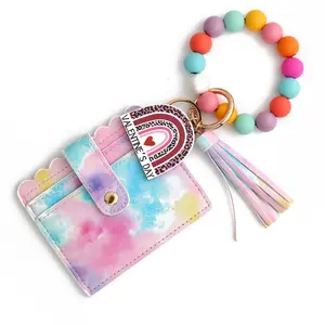 Colorful Beaded Wristlet Wallet | Tie Dye Card Holder with Tassel | Viral TikTok Accessory for Spring