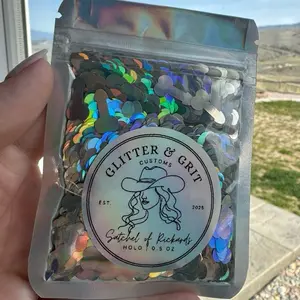 "Satchel of Richards" Shaped Shiny Glitter Cut Out - 0.5oz Shimmer Confetti, Festive Party Supply for Bachelorette Bride
