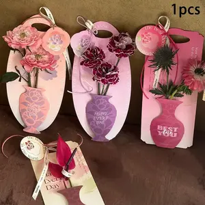 Single Flower Bouquet Packaging Box, Paper Vase Gift Wrap, Mother's Day Wedding Birthday Decor, Indoor Outdoor Home Decoration