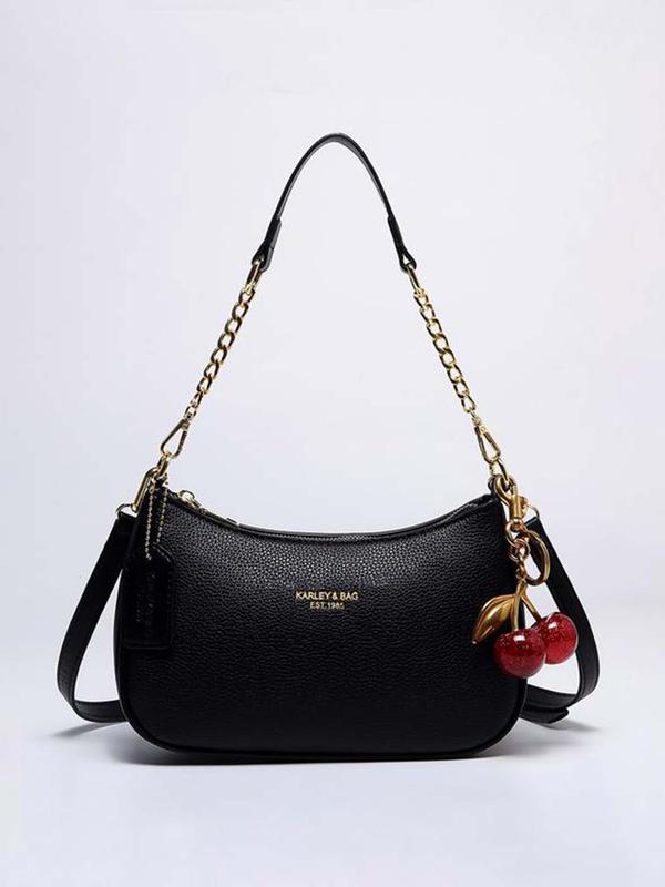 Minimally designed single shoulder armpit bag, simple and casual multifunctional texture single shoulder bag, personal metal chain strap exquisite single shoulder bag, Handbag Shoulder Bag, suitable for daily travel, shopping, dating, etc.