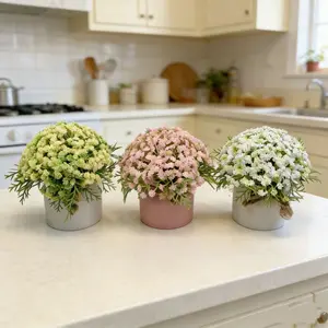 Realistic Fake Flower Full Bloom Pot Plant, Modern Minimalist Home Decor, Easy Care Desktop Ornament, Kitchen Living Room Decoration