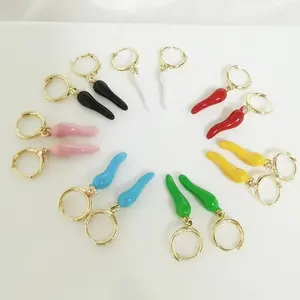 High Quality Stainless Steel Chili Earrings in Vibrant Colors - Hypoallergenic for Everyday Wear