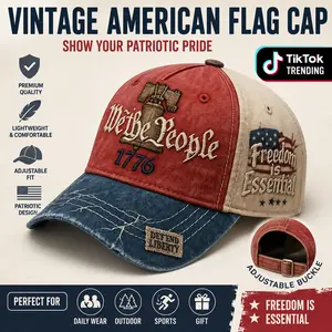 Unisex 250th Anniversary Embroidered Baseball Cap - Retro Washed Grey Loose Fit Casual Outdoor Headwear for Women, Spring-Summer-Autumn Use with Free Clock & American Flag Decoration