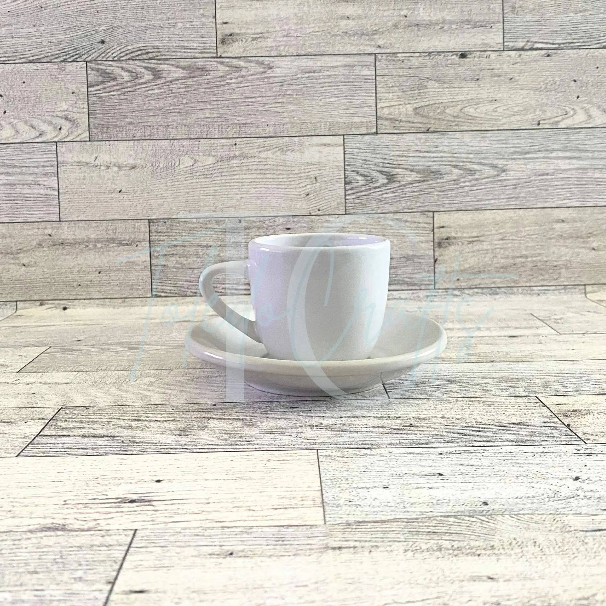 Custom Personalized 3.5 oz Espresso Cup with Saucer Set of 4