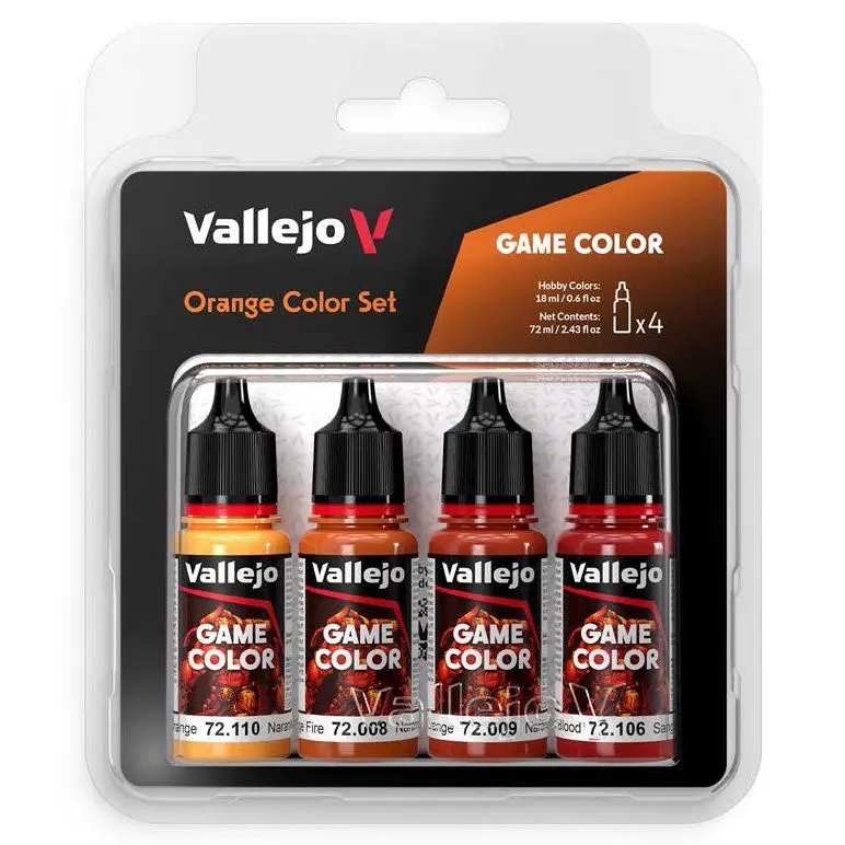 Vallejo Game Color Paint Set - Orange Color-Coded Art Materials, DIY Painting Supplies, Blister Pack for Hobbyists, Miniature Art, Office & School Stationery Needs, Art Painting Supplies