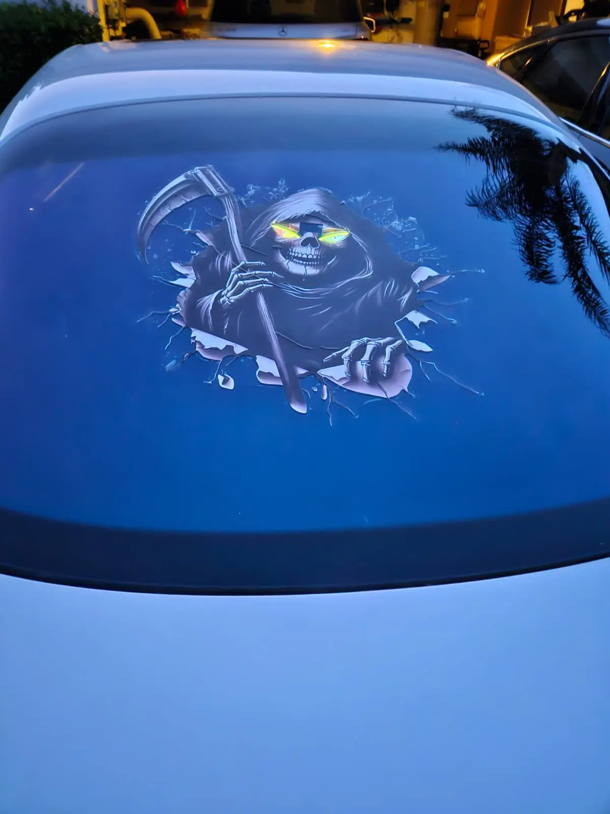 Custom Car Window Decal + LED Devil Eyes | Choose Your Style & Eye Color | Universal Fit