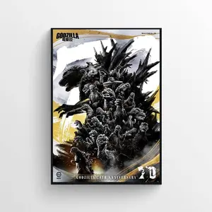 Godzilla 70th anniversary poster unframed, movie poster Japanese Kaiju Film Poster Retro Godzilla Home Decor Vintage Movie Poster Classic Godzilla Poster