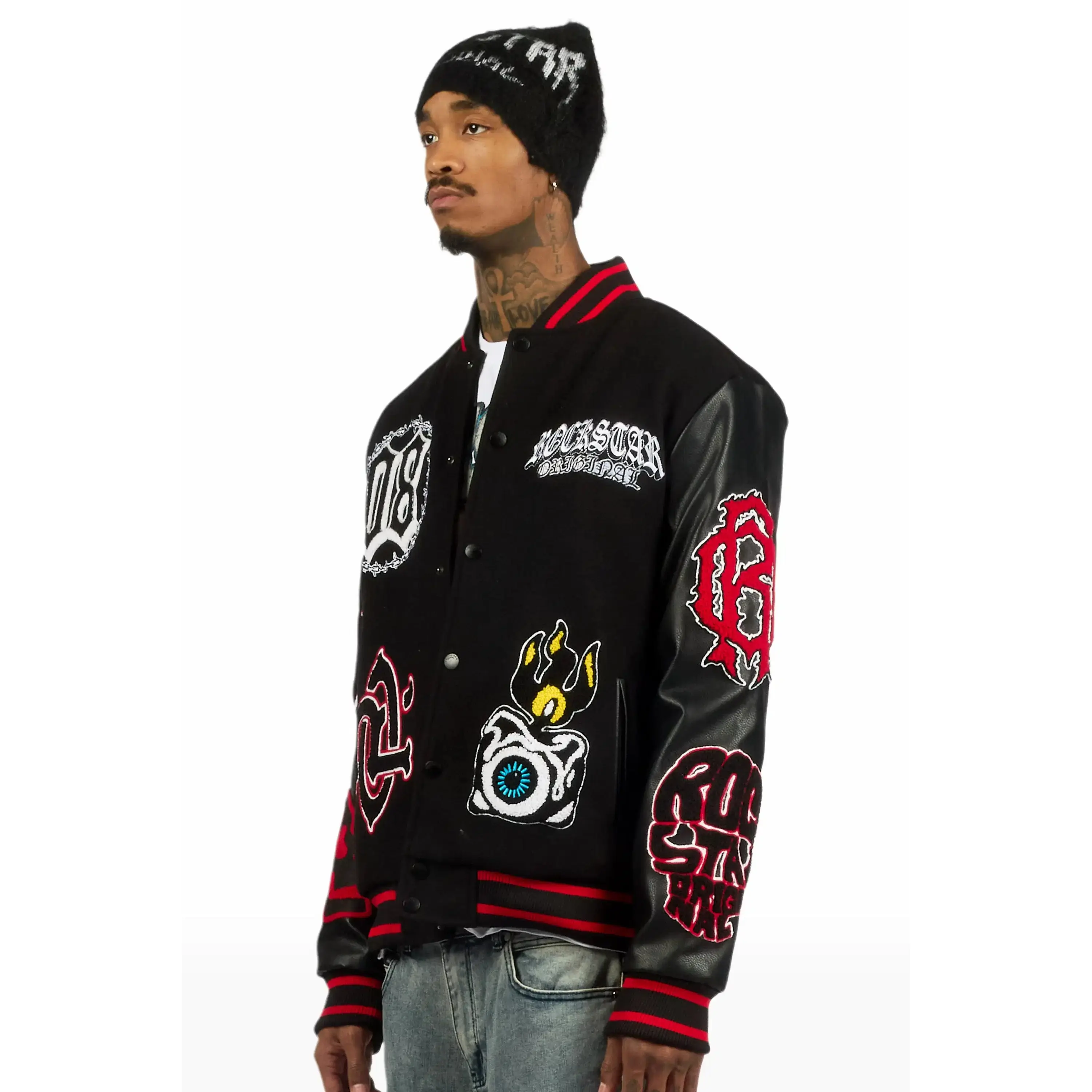 RADIALL ラディアル SYNDICATE-VARSITY JACKET Syndicate Black Varsity Jacket - TikTok Shop