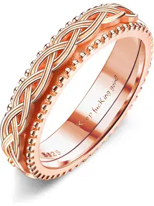 1 Pc 925 Sterling Silver Spinner Fidget Rings for Women Men Encouragement Stress Relieving Anxiety Ring Moon Star Glitter Band Rings Stackable Ring