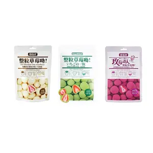 Freeze Dry Whole Strawberries Stuffed Chocolate Milk, Matcha, & Rose Flavor - 1 Bag of Each Flavor